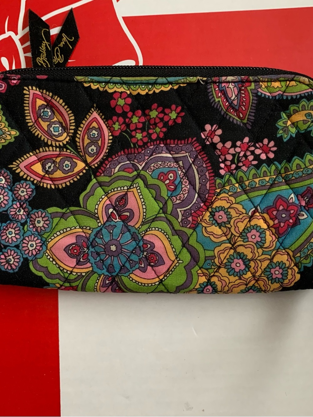 Floral Paisley Quilted Wristlet - Multicolor